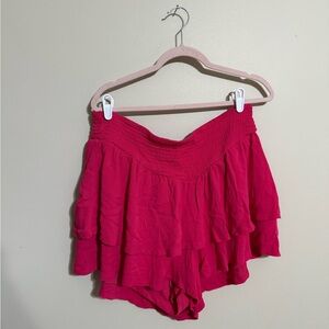 Torrid High Waist Pink Ruffle Shorts